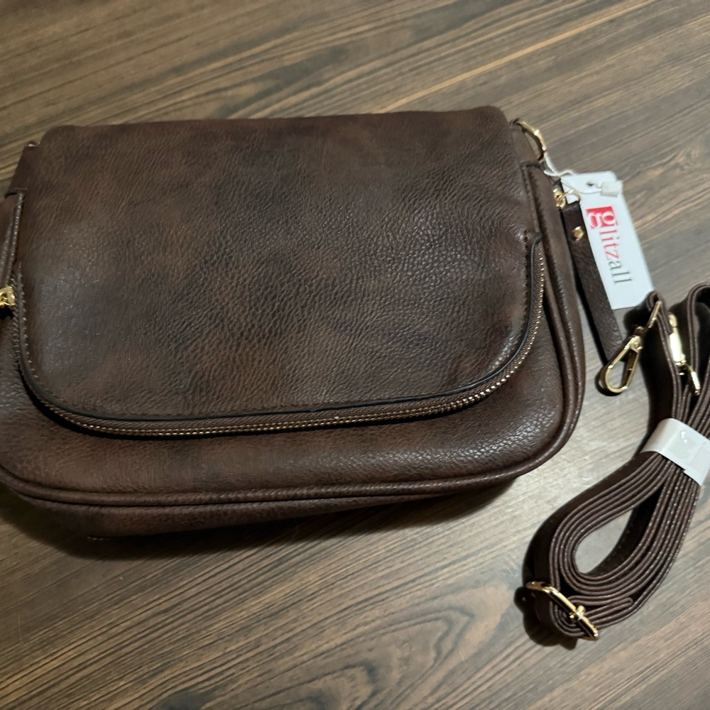 Glitz Elegant Brown Crossbody Bag